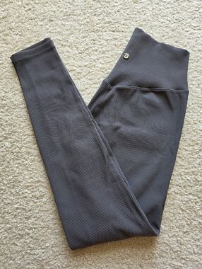 Buffbunny Collection Material Girl Ribbed Leggings Gray size Medium